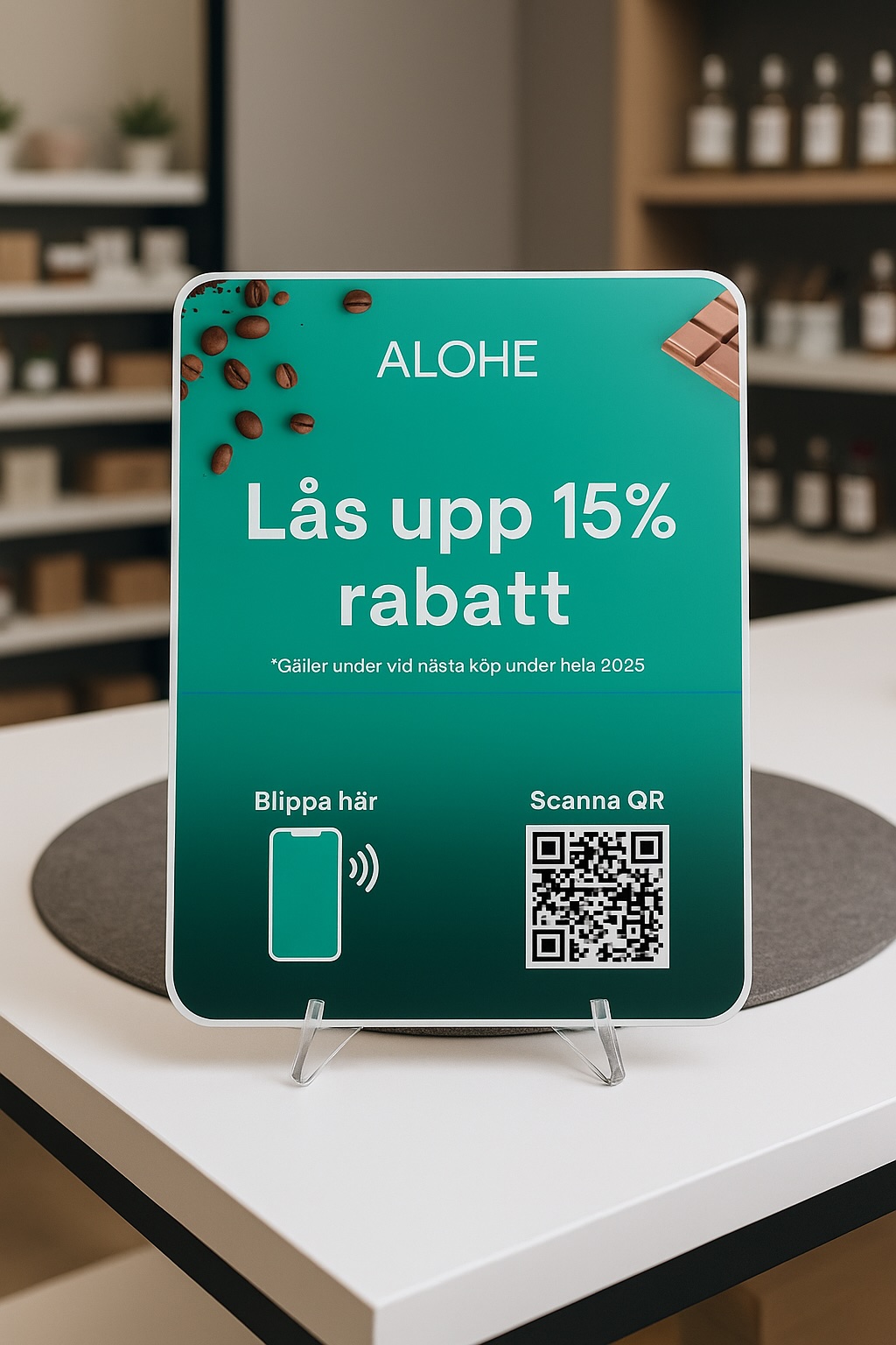 NFC-ram för rabatter och recensioner